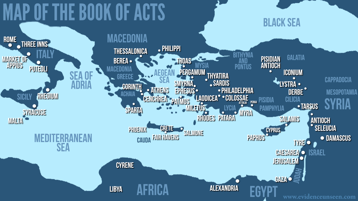 Map Of The Book Of Acts 